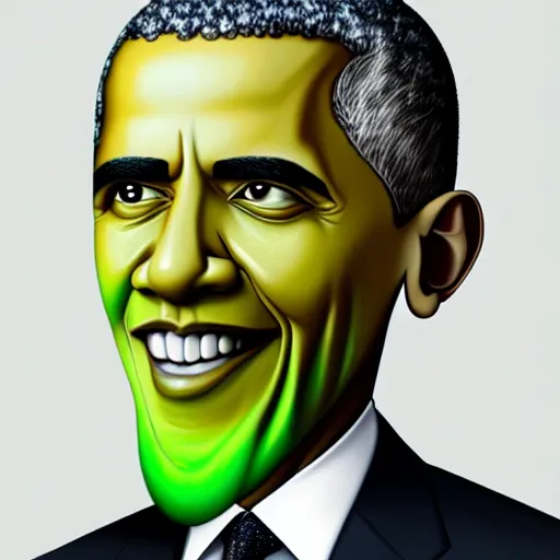 Image similar to barack obama is fused into broccoli, hyperdetailed, artstation, cgsociety, 8 k