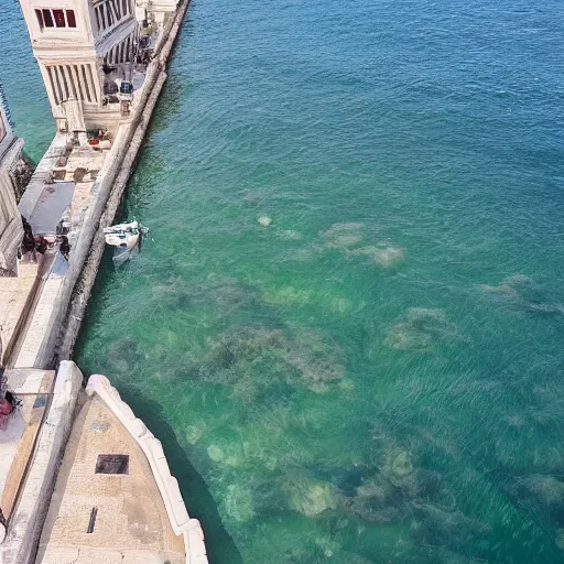 Prompt: mola di bari drone view