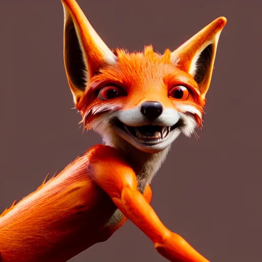 Prompt: weta disney pixar movie still macro close photo of cute anthropomorphic vulpes vulpes fulva wearing leeloo costume : : by weta, greg rutkowski, wlop, ilya kuvshinov, rossdraws, artgerm, octane render, iridescent, bright morning, anime, liosh, mucha : :