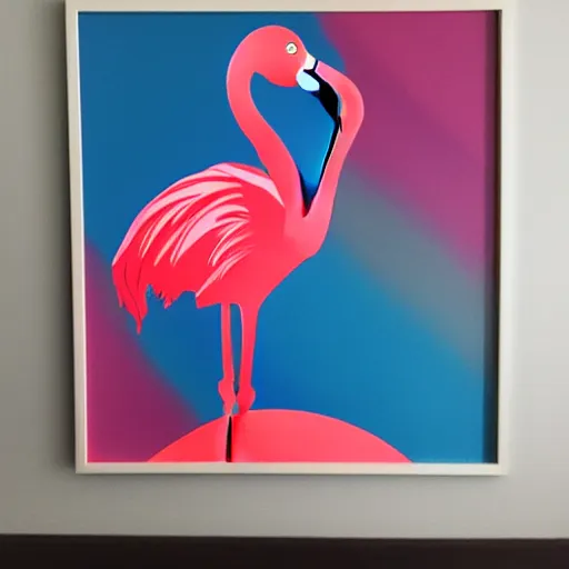 Prompt: flamingo modern abstract