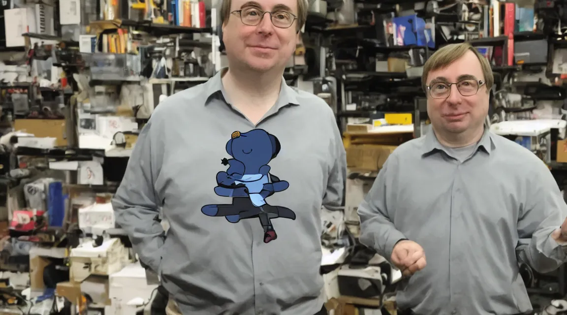 Image similar to vinil scale figure of Linus Torvalds, photo product