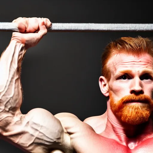 Prompt: 8 k insanely detailed high quality selfie photo of a ginger handsome 4 5 year old gym bro doing pullups at the gym, beautiful sexy handsome symmetrical face