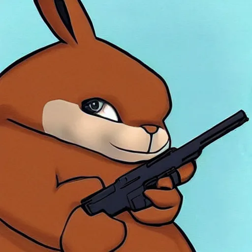 Image similar to “Big chungus with a gun”