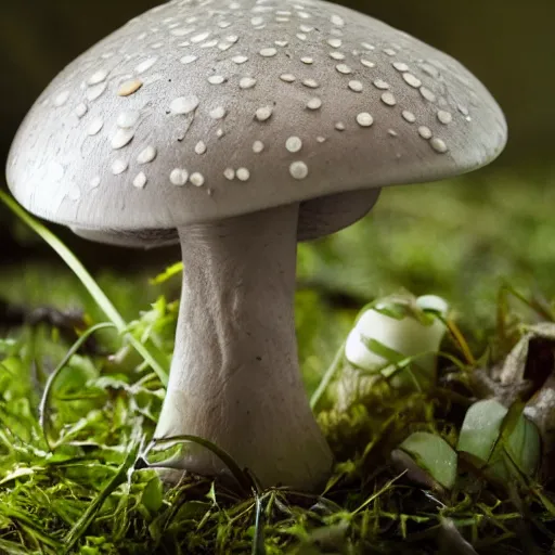 Image similar to photo of a cybernetic mushroom