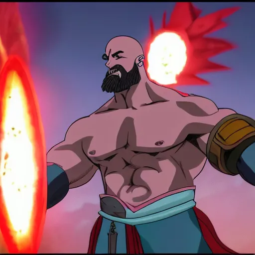 Prompt: Kratos in the Super Hero Squad show