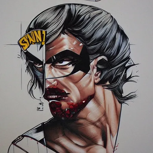 Prompt: male super hero by sandra chevrier and wlop!!