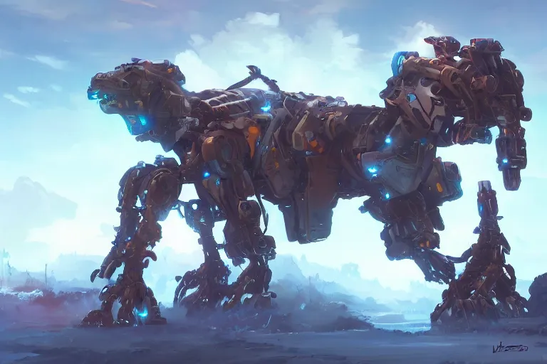 Image similar to stalker machine mecha animal beast robot of horizon forbidden west horizon zero dawn bioluminiscence, behance hd by jesper ejsing, by rhads, makoto shinkai and lois van baarle, ilya kuvshinov, rossdraws global illumination