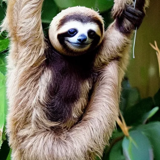 Prompt: the dabbing sloth! new sensation!