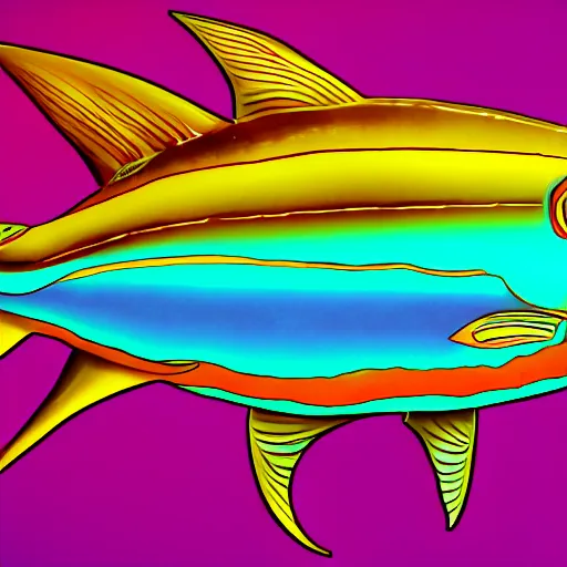 Image similar to psychedelic tuna fish, trending on artstation