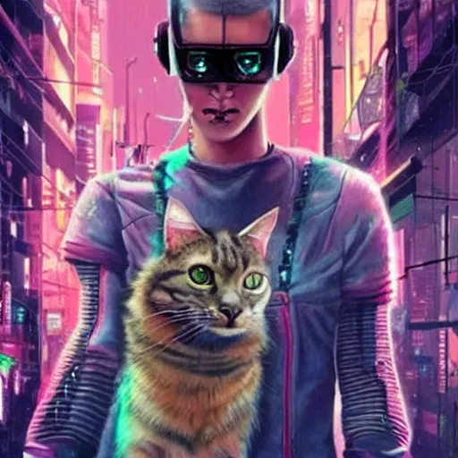 Image similar to cyberpunk cat