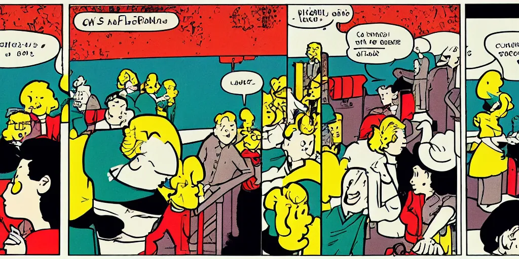 Prompt: Comic panel by Hergé