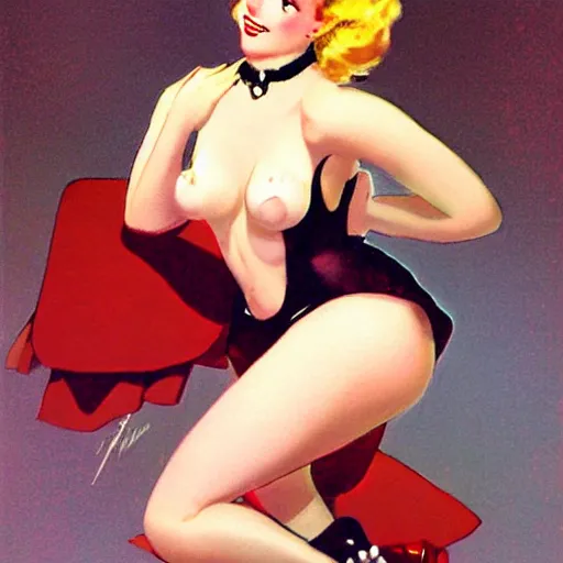 Prompt: a gacha live character in the style of gil elvgren,