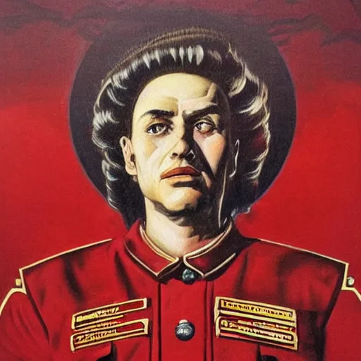 Image similar to a detailed and complex, highly detailed, concept art, soviet propaganda poster depicting a portrait of fierljeppen. painting by irakli toidze