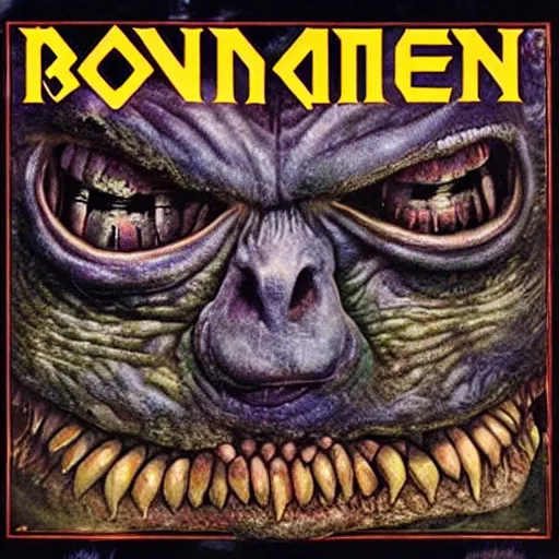 Image similar to boglins on iron maiden album cover, 8 k resolution hyperdetailed scary dystopian surrealism