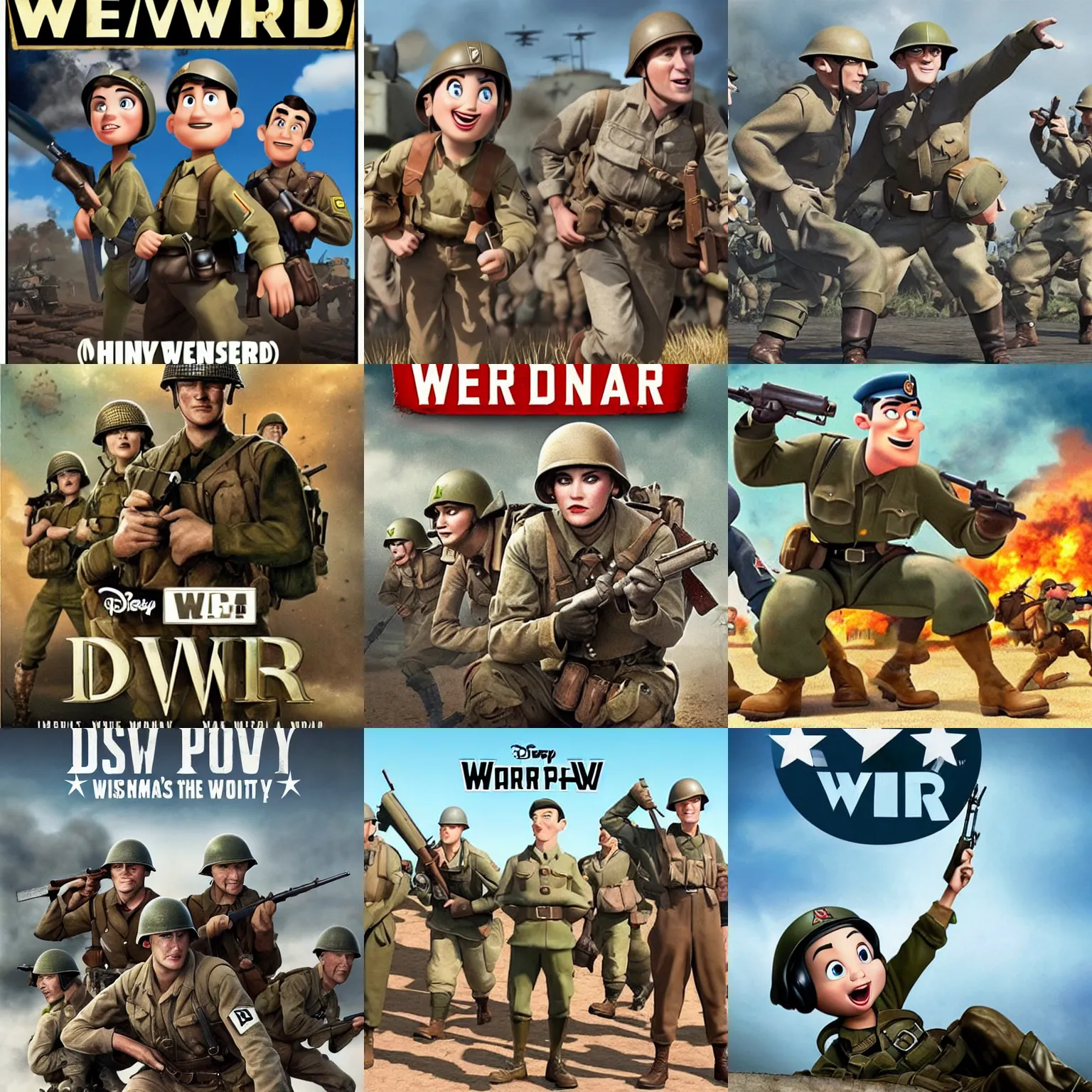 Prompt: WW2 by Disney Pixar