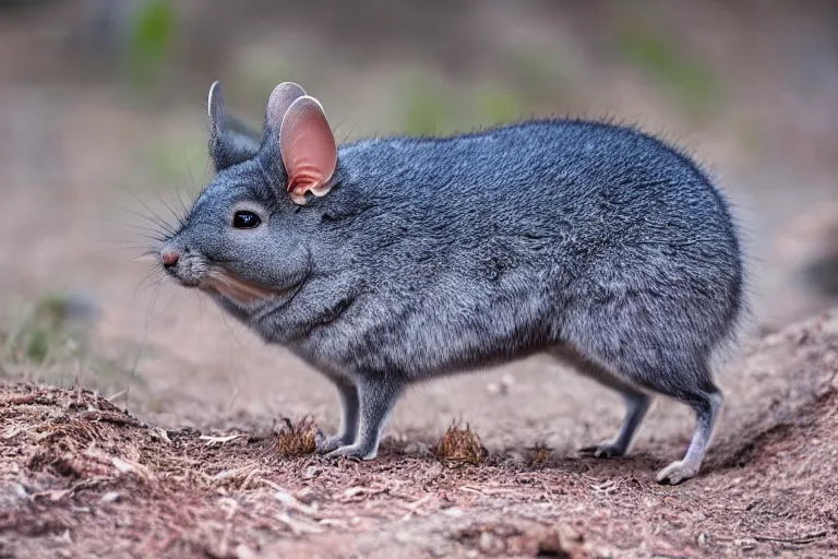 Image similar to a chinchilla pudu!!! hybrid! hyper realistic!! realistic lighting!! wildlife photographer of the year!!! bold natural colors, national geographic, hd, wide angle, 8 k