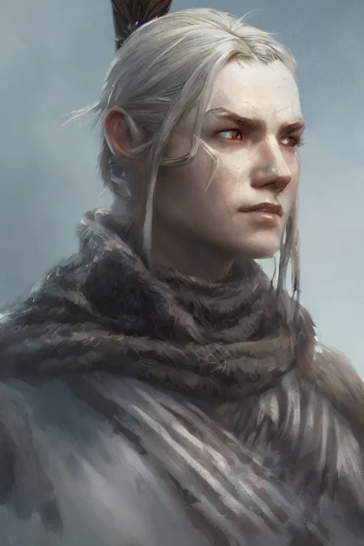 Image similar to the elder scrolls vi, charismatic rugged female nord warrior portrait, illustration, rim light, top light, perfectly shaded, soft painting, art by ross tran, krenz cushart and wenjun lin