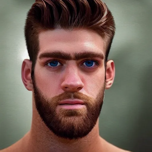 Image similar to “a realistic detailed photo of a guy who is an attractive humanoid who is half robot and half humanoid, who is a male android, baseball player Bryce Harper, shiny skin, posing like a statue, blank stare”