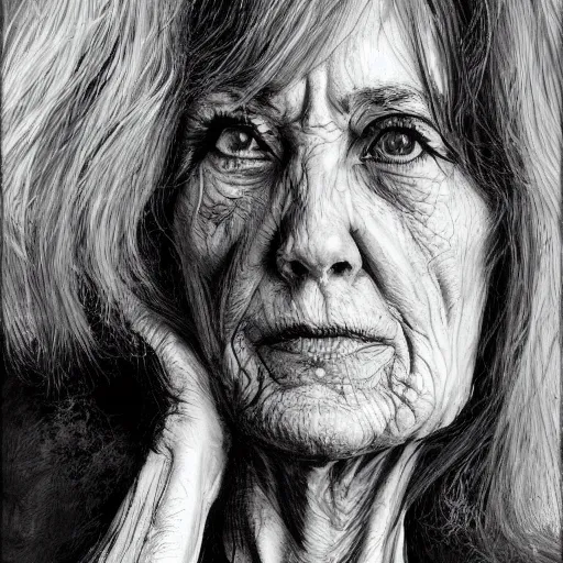 Image similar to artstation middle aged woman, very detailed, , portrait, high contrast