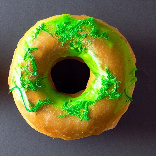 Image similar to donut made out of toxic waste