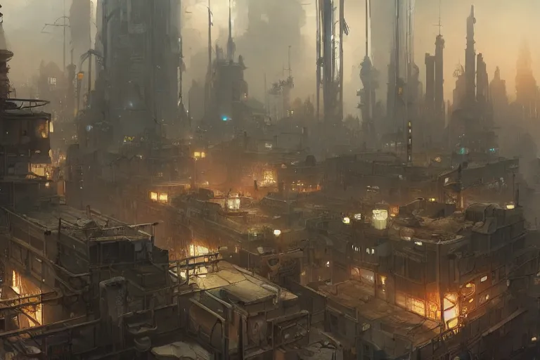 Image similar to concept art of a dieselpunk city, key visual, ambient lighting, highly detailed, digital painting, artstation, concept art, sharp focus, by makoto shinkai and akihiko yoshida and hidari and wlop