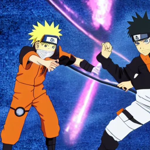 Prompt: naruto teaches boruto how to fight