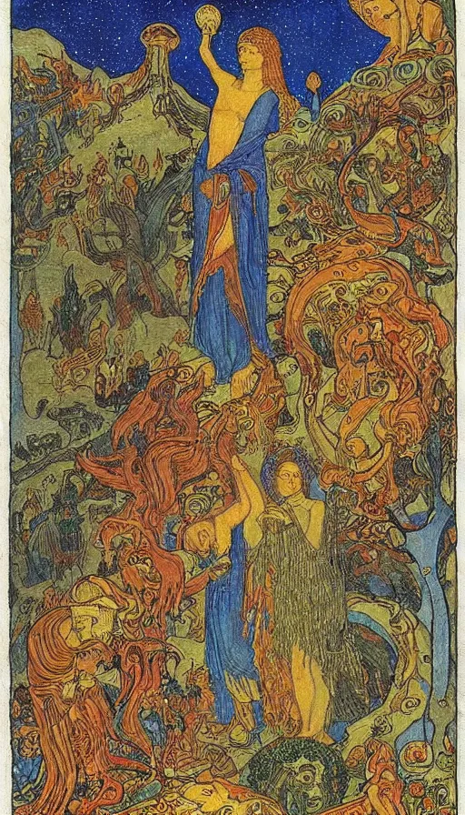 Image similar to the end of the world, by ivan bilibin,