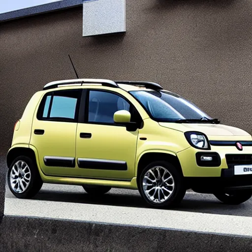 Prompt: fiat panda turned into a crossover