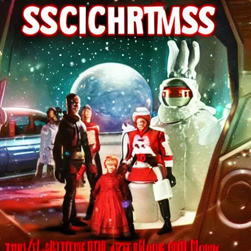 Image similar to sci-fi christmas