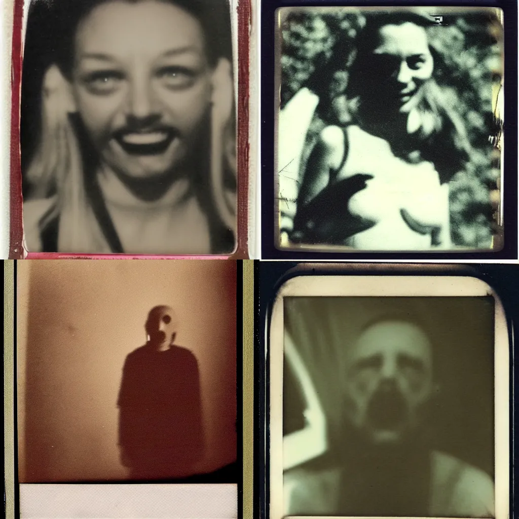 Prompt: old horror dark polaroid shot