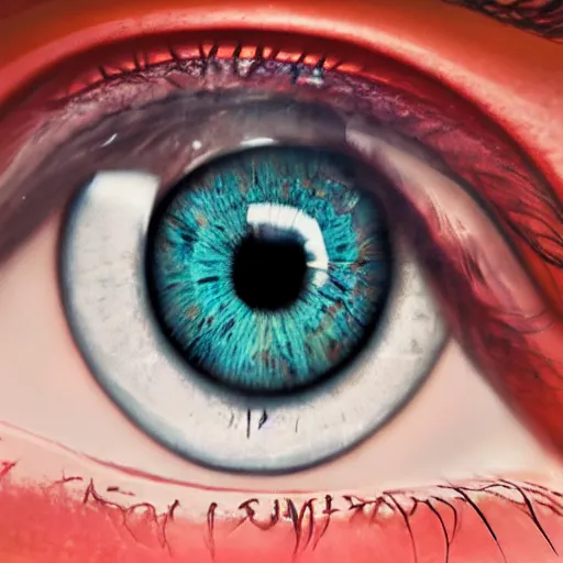 Image similar to ultra realistic eye seeing letter m, love style, 8 k resolution, detailed,