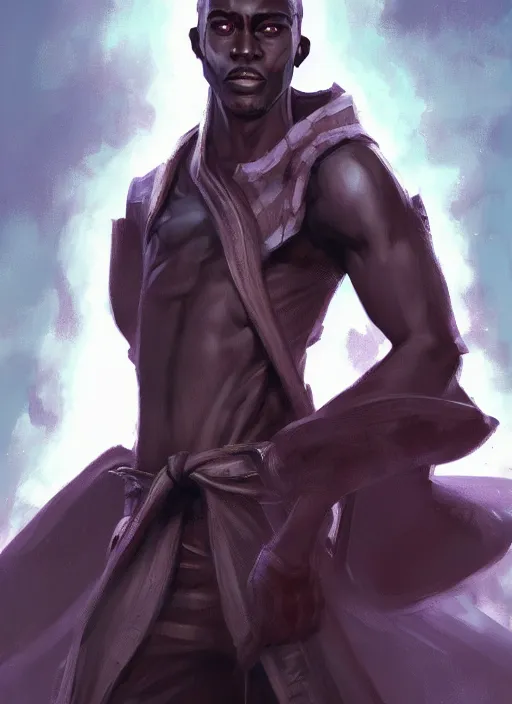 Image similar to An epic fantasy comic book style portrait painting of a skinny dark skinned thief who\'s good at martial arts, unreal 5, DAZ, hyperrealistic, octane render, cosplay, RPG portrait, dynamic lighting