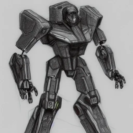 prompthunt: basic sketch drawing robot war lord sci - fi