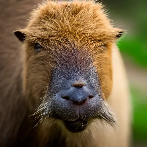 Prompt: cute capybara eating a nvidia gpu, chewing on a graphic card, wildlife photography, bokeh, sharp focus, 3 5 mm, taken by sony a 7 r, 4 k, award winning