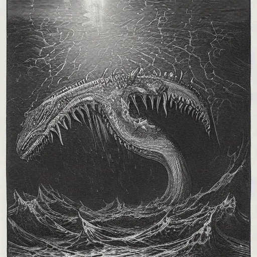 Image similar to leviathan by gustave dore