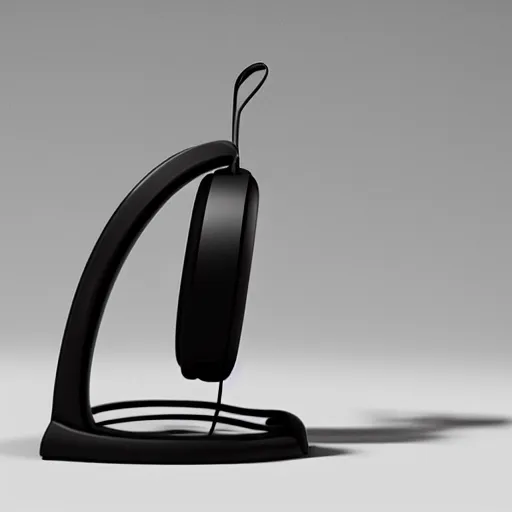 Image similar to wireless cat tail headphone stand, futuristic, techno, cyberpunk, product design, render, cute, swag, geometric, fun, iconic, 4 k, 3 d