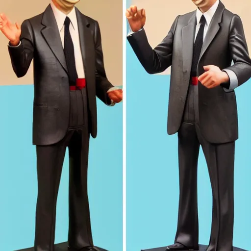 Image similar to a wax statue of the cartoon version of mr bean, realistic, detailed, smooth,