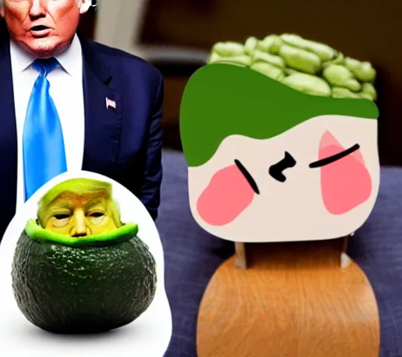 Prompt: donald trump as an avocado chair