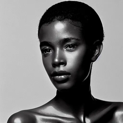 Image similar to photo of a beautiful 1 9 8 7 black young female model