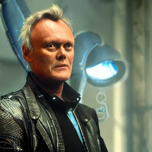 Image similar to Anthony Head as Cyberpunk Uther