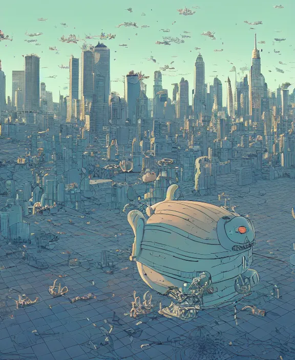 Image similar to simplicity, city skyline made from obese sea slugs, in the style of a puffy spaceship, skeletons, partly cloudy, spooky, dramatic lighting, by geof darrow, bill sienkiewicz, dan mumford, yusuke murata, makoto shinkai, ross tran, cinematic, unreal engine, cel shaded, featured on artstation, pixiv