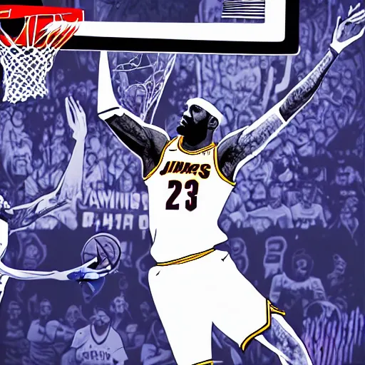 Lebron James - Digital Illustration (Purple)  Lebron james, Lebron james  background, Lebron james lakers