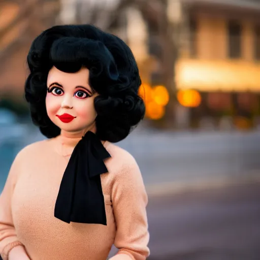 Image similar to portrait photo still of real life betty boop, 8 k, 8 5 mm f 1. 8