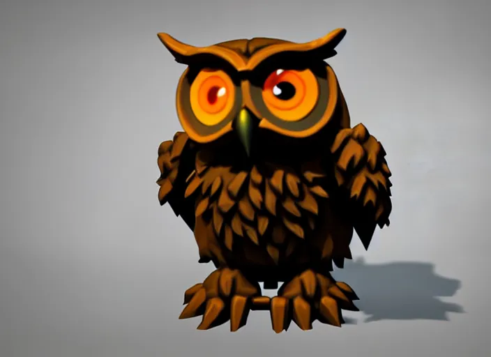 Image similar to owlbear, stylized stl fantasy miniature, 3 d render, activision blizzard style, hearthstone style