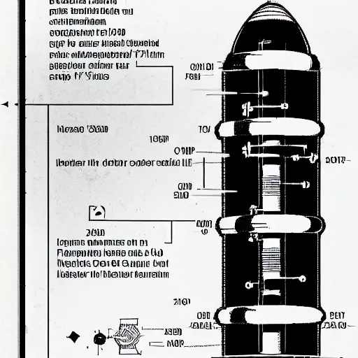 Prompt: schematic of a thermonuclear missile.