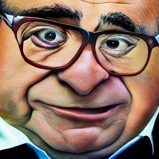 Image similar to 9 foot tall danny devito, realistic photograph