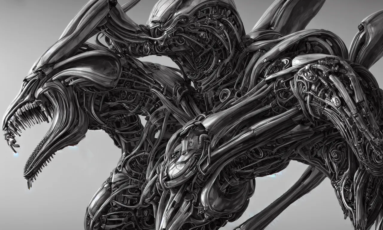 Prompt: perfectly centered portrait, front view of a beautiful biomechanical android alien robot xenomorph, symmetrical, concept art, intricate detail, volumetric shadows and lighting, unreal engine, octane render, v - ray render, realistic