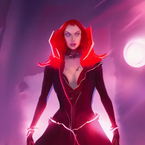 Image similar to still of scarlet witch in arcane, arcane art style, arcane aesthetic, artstation, cgsociety contest winner