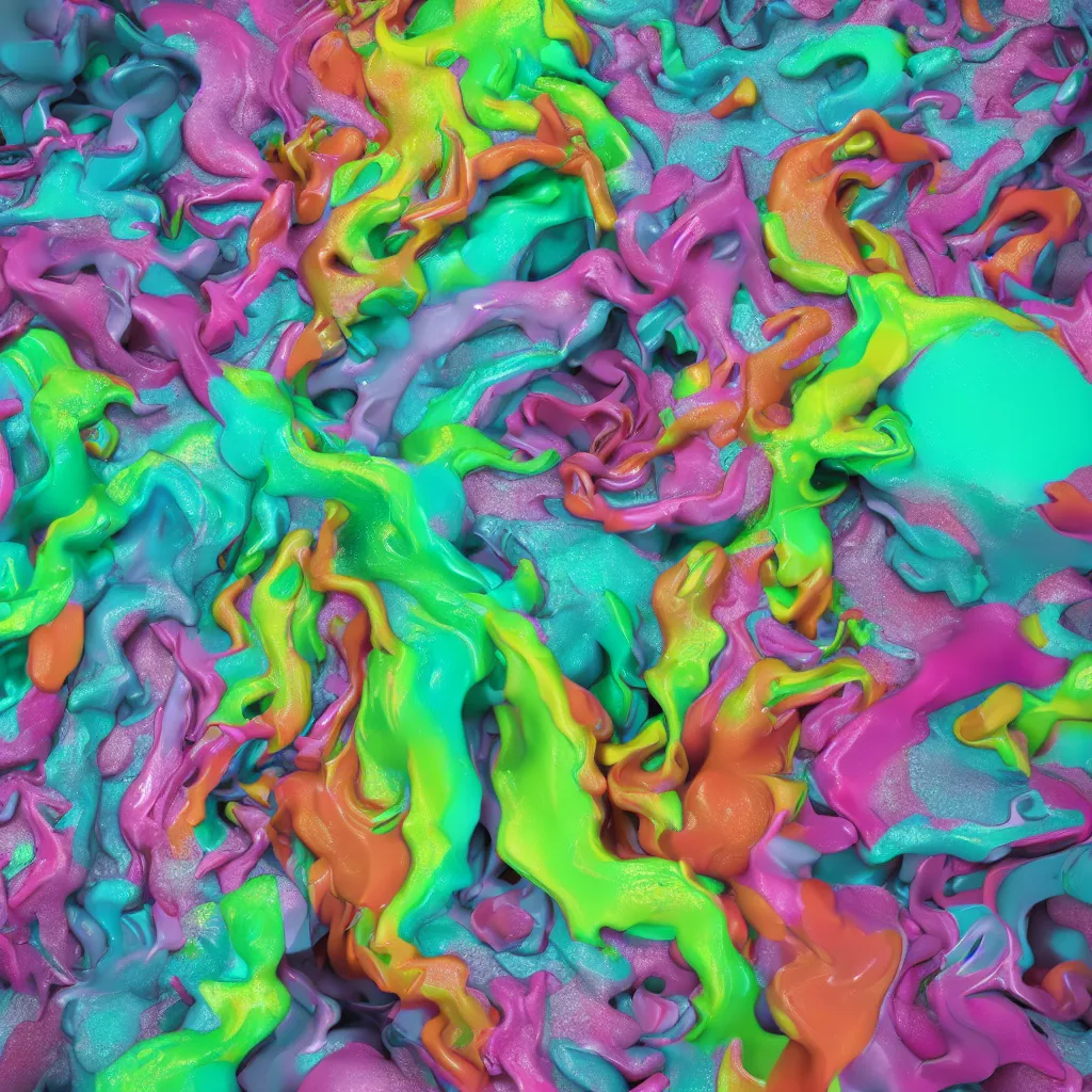 Image similar to painful pleasures by lynda benglis, octane render, colorful, 4 k, 8 k