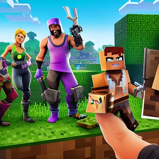 Image similar to fortnite minecraft